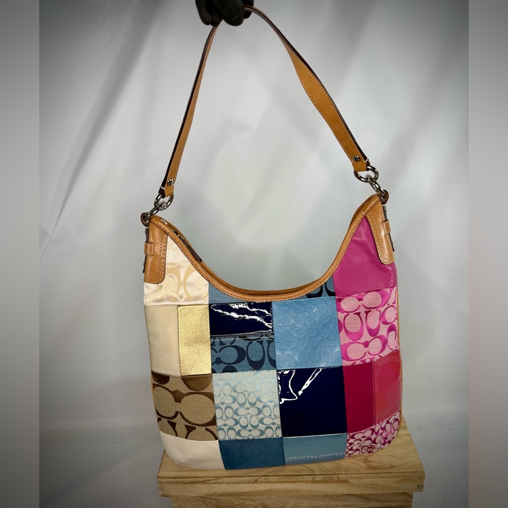 **SOLD** RARE COACH Patchwork Hobo 14650 Shoulder Crossbody Bag - Picture 2 of 15